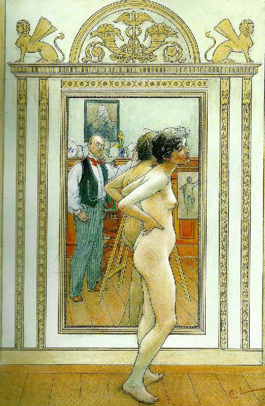 Carl Larsson framfor spegeln France oil painting art